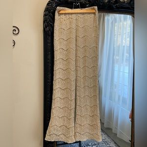 Flared, cream, lace, Italian made pants.